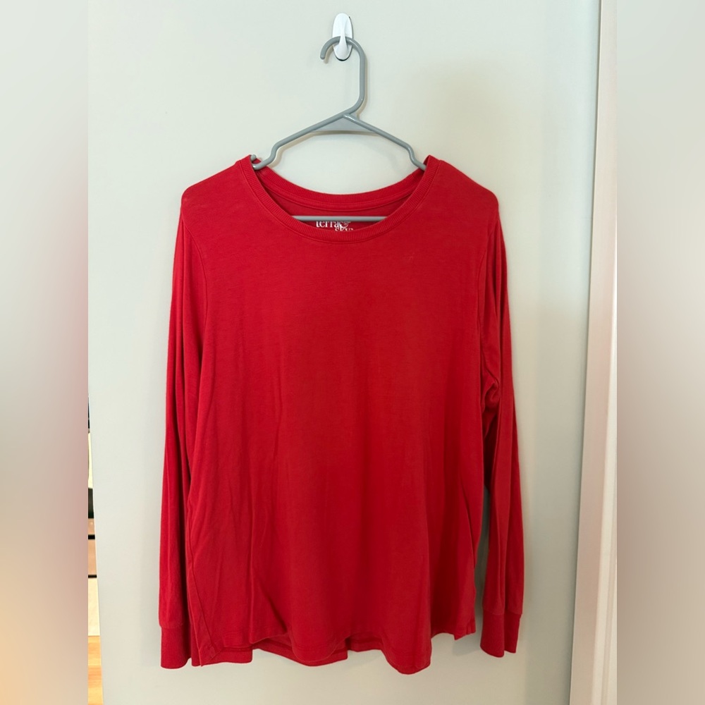 Terra & Sky Red Long Sleeve Top